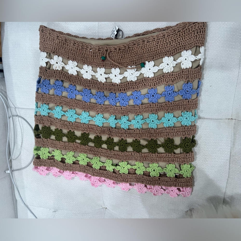 Multicolor Crochet Floral skirt